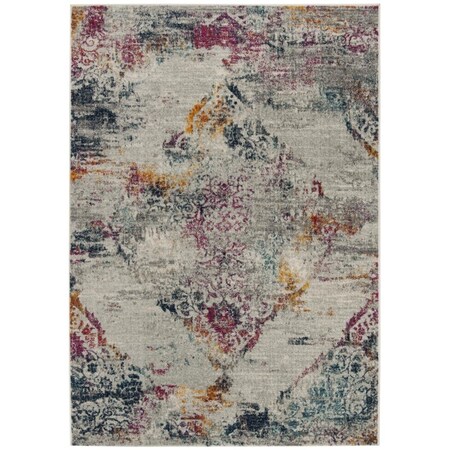 Safavieh 2 ft. 3 in. x 8 ft. Madison Contemporary Style Rectangle Rug - Light Grey & Fuchsia MAD157R-28